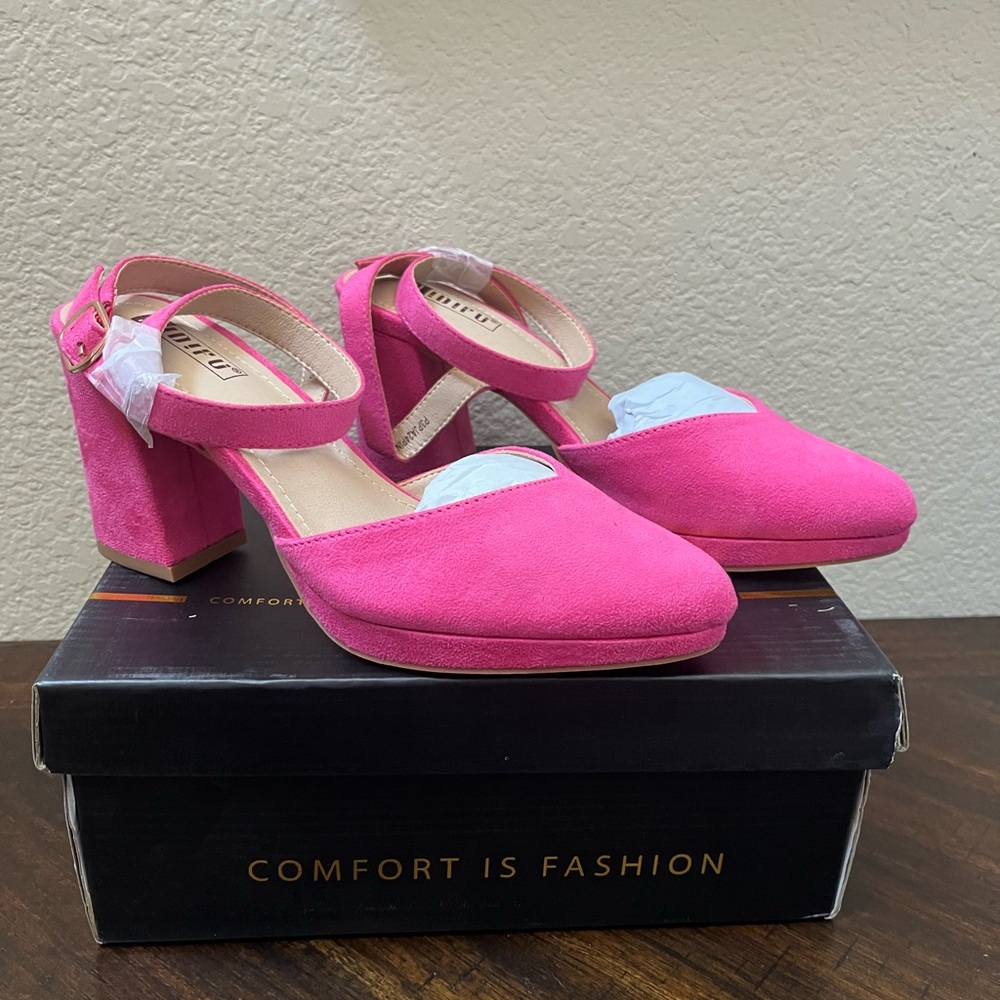 Closed Toe Pumps with Ankle Strap